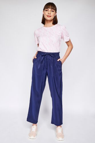 Beige Solid Straight Bottom, Navy Blue, image 1